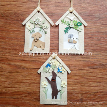 Personalisierte dekorative Hund Haus Form DIY Papier Handwerk